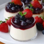30 Minute No Bake Dessert: Panna Cotta with Mixed Berry Compote
