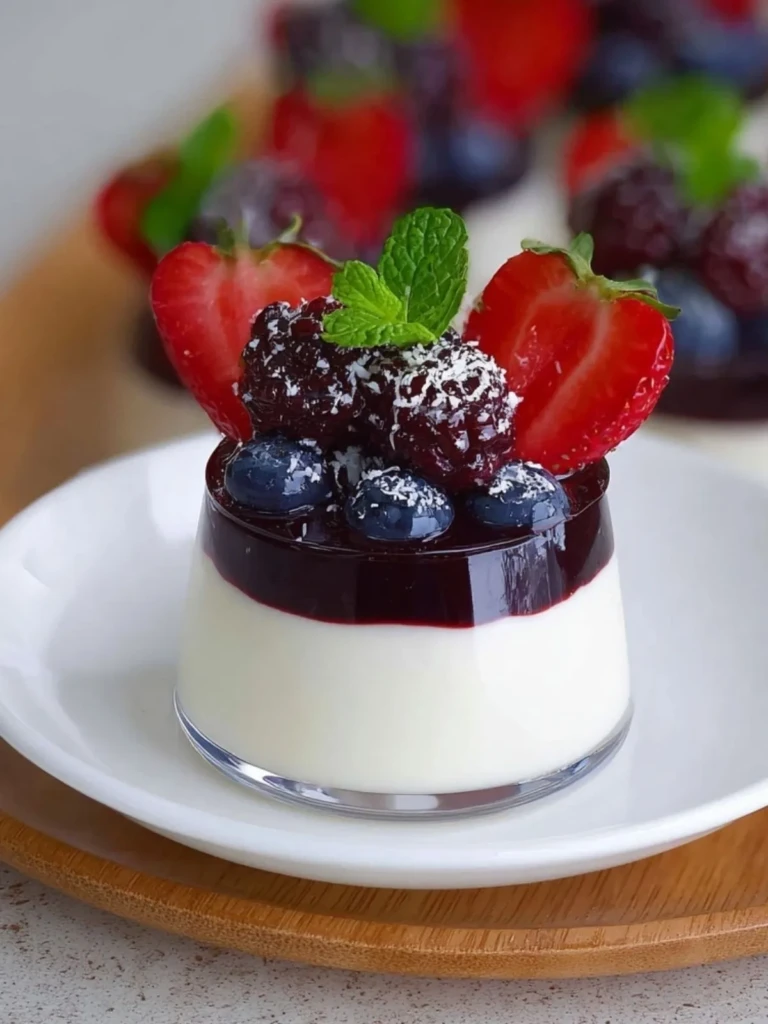 30 Minute No Bake Dessert: Panna Cotta with Mixed Berry Compote