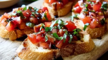 Tomato Basil Bruschetta with Balsamic Drizzle