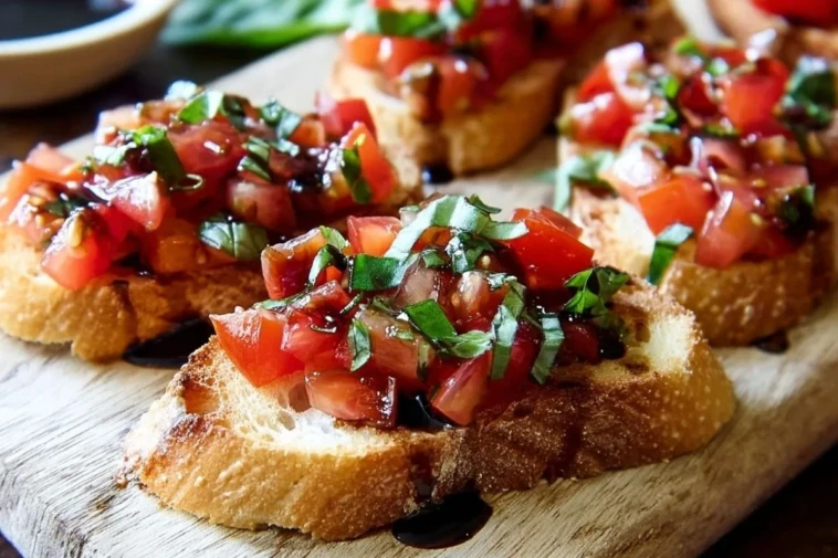 Tomato Basil Bruschetta with Balsamic Drizzle