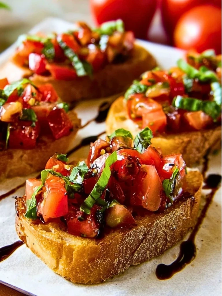 Tomato Basil Bruschetta with Balsamic Drizzle