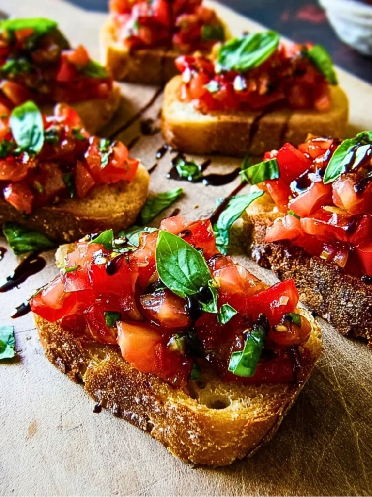 Tomato Basil Bruschetta with Balsamic Drizzle