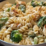 Cheesy Garlic Chicken and Broccoli Pasta