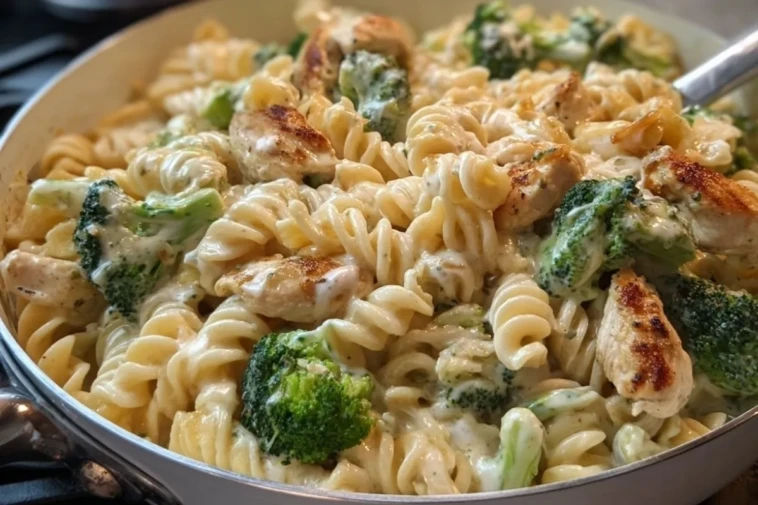 Cheesy Garlic Chicken and Broccoli Pasta