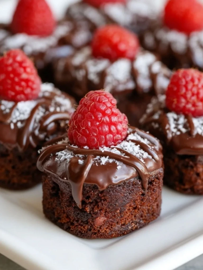 Chocolate Dipped Raspberry Brownie Bites