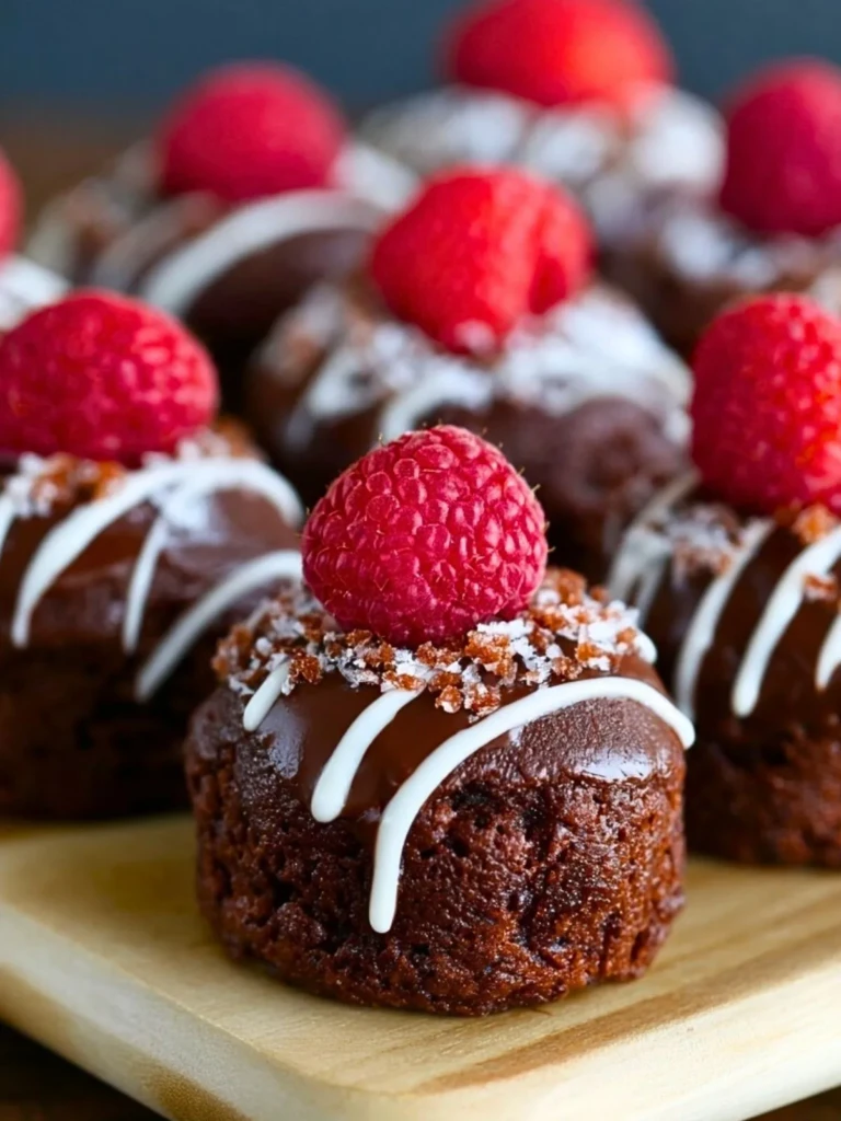 Chocolate Dipped Raspberry Brownie Bites