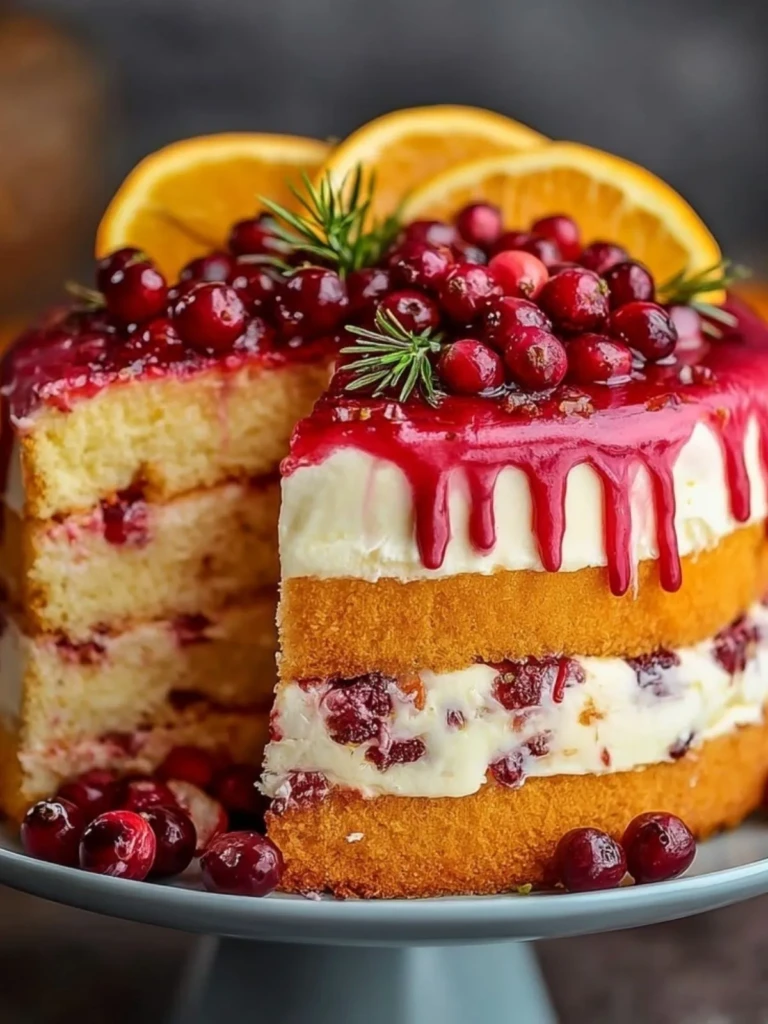 Cranberry Orange Drip Cake