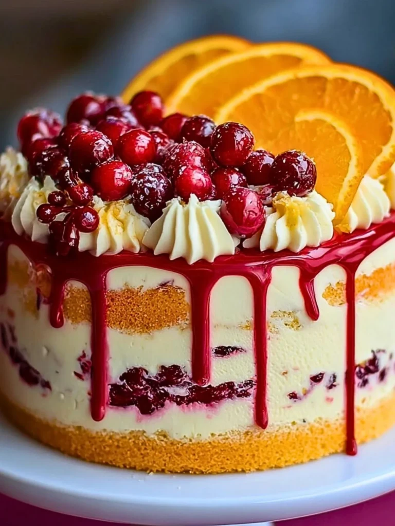 Cranberry Orange Drip Cake