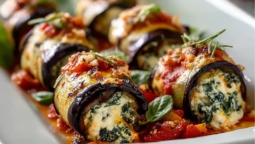 Eggplant Roll-Ups with Creamy Ricotta and Spinach