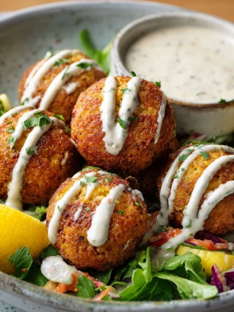 Falafel Balls with Tahini Drizzle