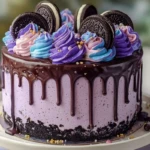 Galaxy Lavender Oreo Cheesecake Drip Cake