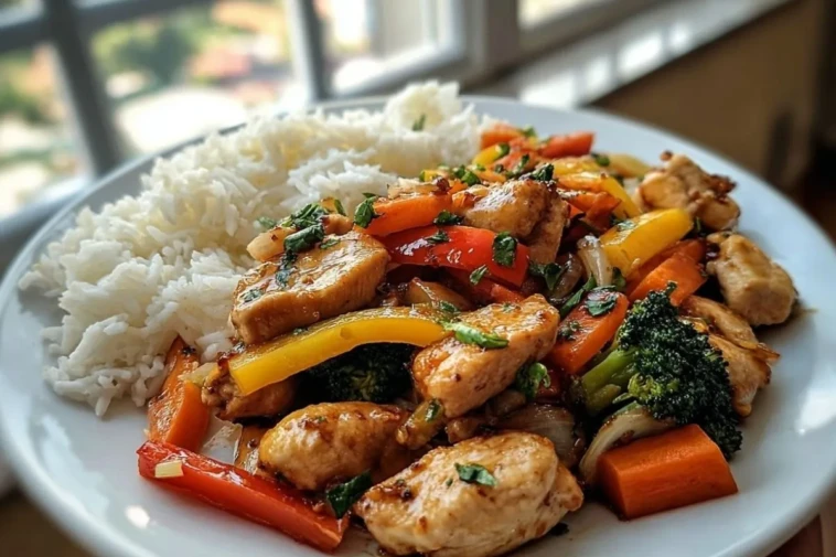 Garlic Chicken Stir-Fry with Rice