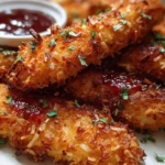 Golden Coconut Crusted Chicken Strips