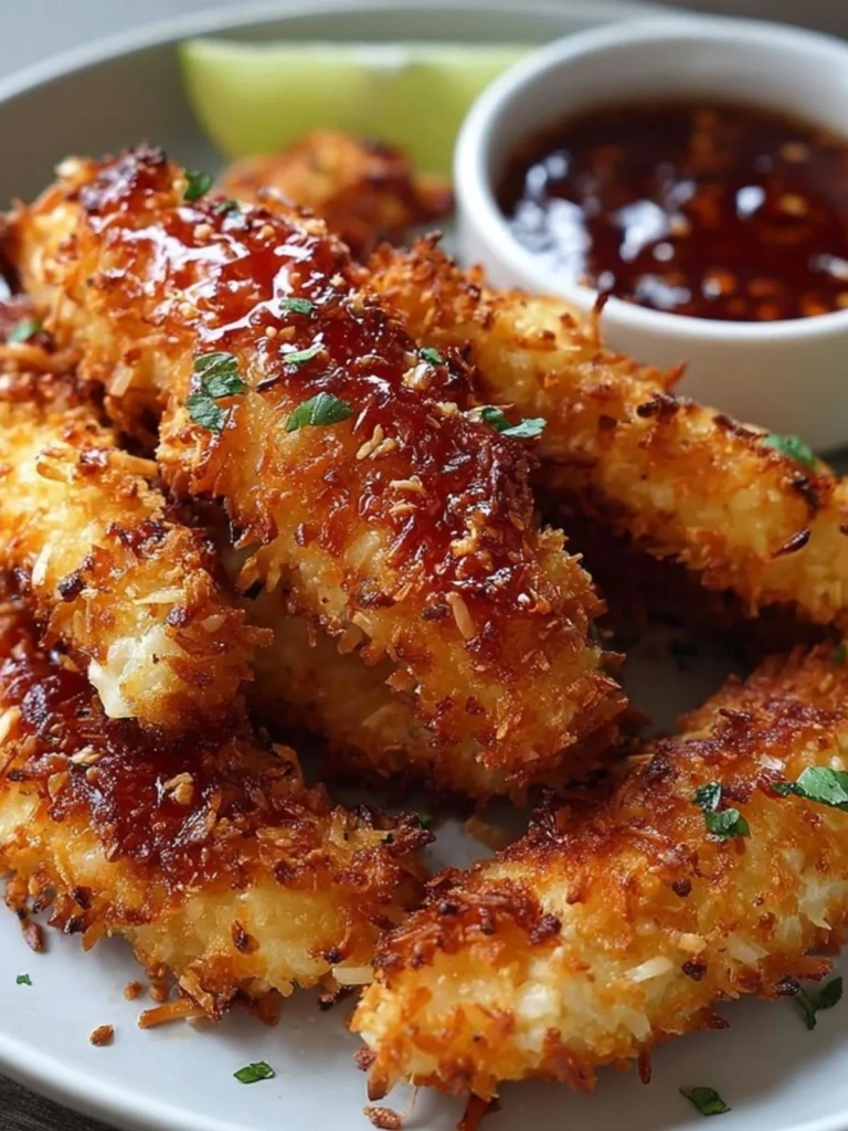 Golden Coconut Crusted Chicken Strips