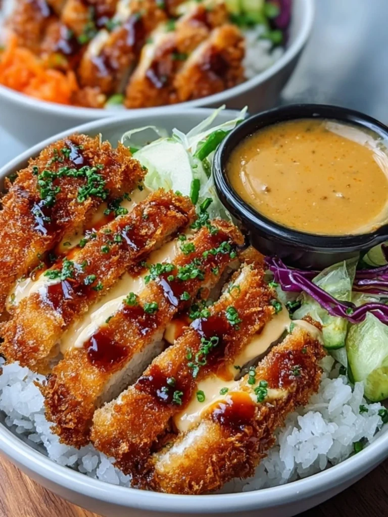 Japanese Katsu Bowls with Tonkatsu Sauce