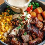 Korean BBQ Beef Bowl with Corn & Creamy Sauce
