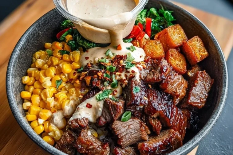 Korean BBQ Beef Bowl with Corn & Creamy Sauce