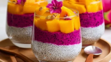 Mango and Dragon Fruit Chia Pudding