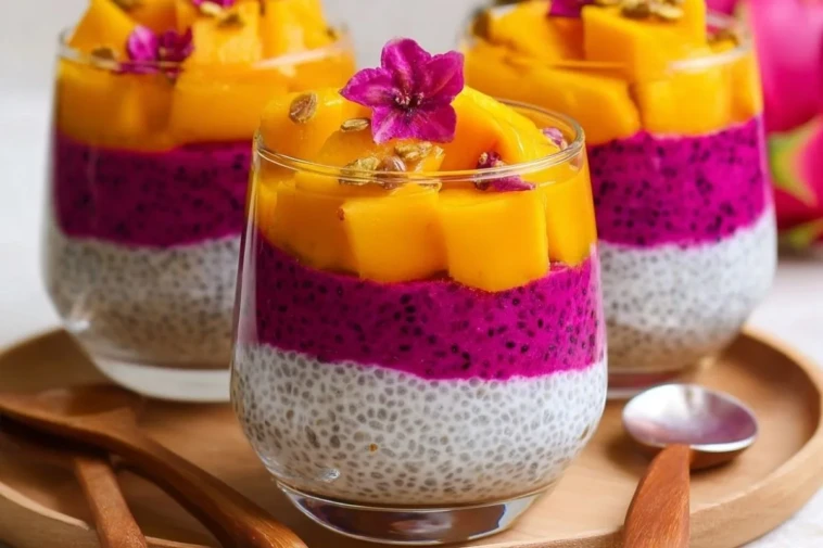 Mango and Dragon Fruit Chia Pudding