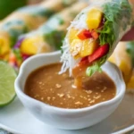 Mango Spring Rolls with Almond Butter Dipping Sauce