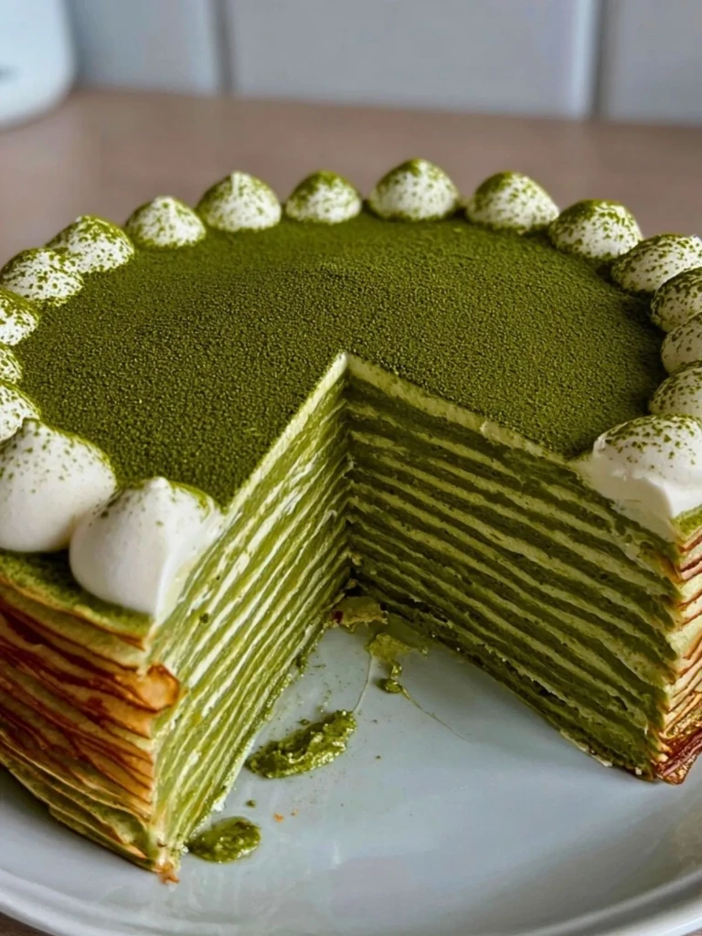 Matcha Mille Crêpe Cake