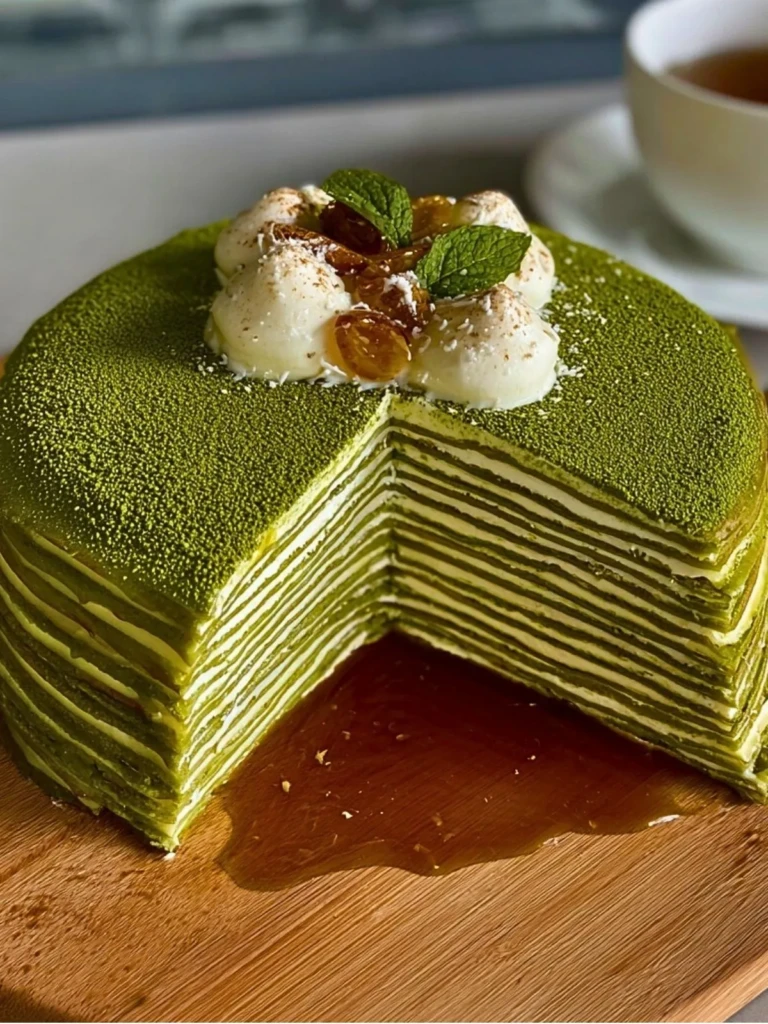 Matcha Mille Crêpe Cake