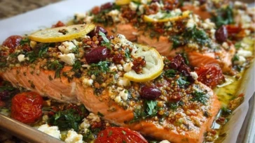 Mediterranean Salmon Bake