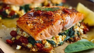 Mediterranean Stuffed Salmon