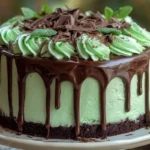 Mint Chocolate Fudge Cheesecake Cake