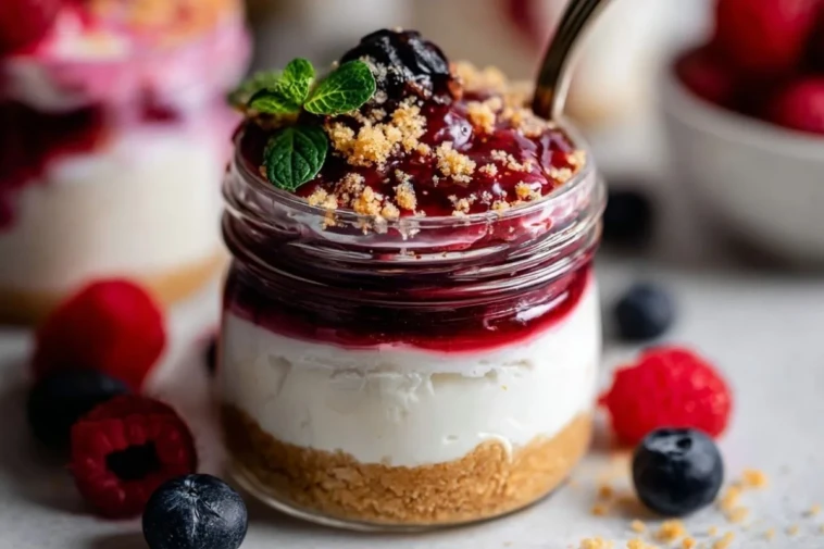 No Bake Mini Cheesecakes (Cheesecake Jars)