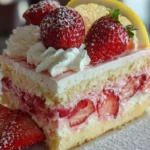 No-Bake Strawberry Lemon Split Cake