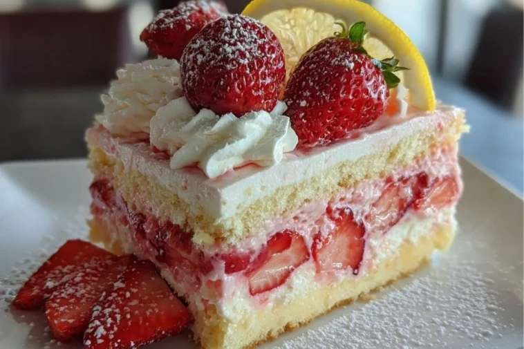 No-Bake Strawberry Lemon Split Cake