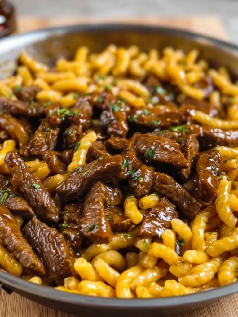 One-Pot Smoky Honey BBQ Steak Pasta