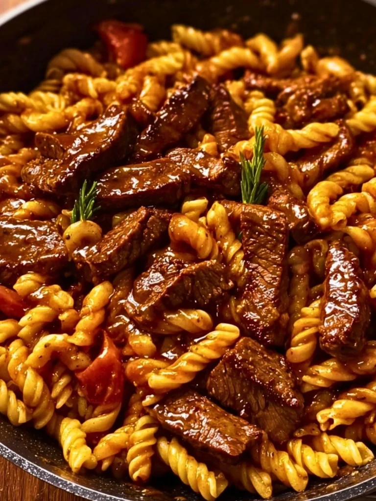 One-Pot Smoky Honey BBQ Steak Pasta