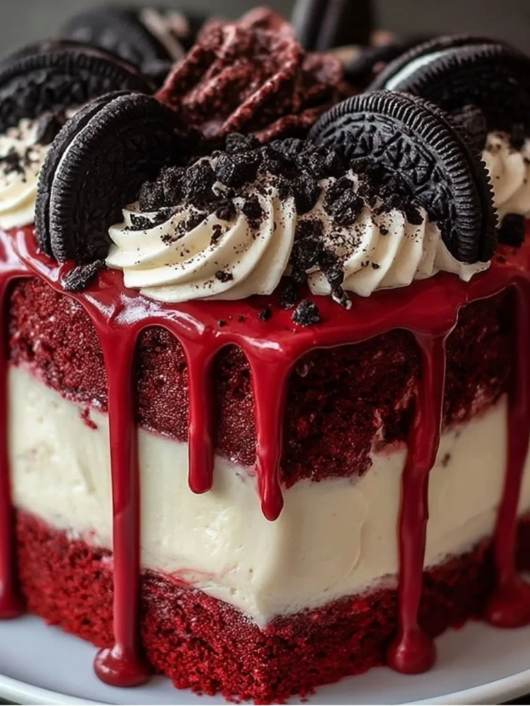 Oreo Red Velvet Cheesecake Drip Cake