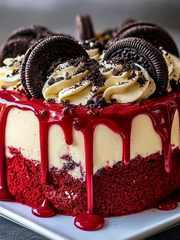 Oreo Red Velvet Cheesecake Drip Cake