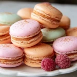 Peach Raspberry Macarons