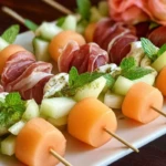 Prosciutto-Wrapped Melon Skewers