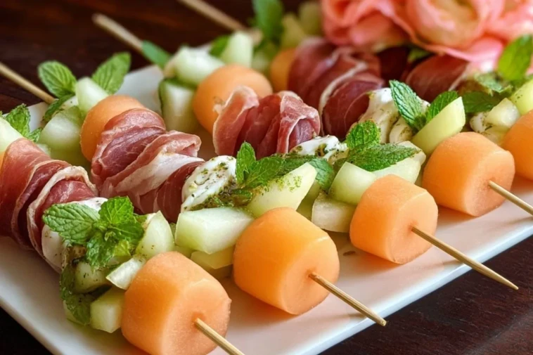 Prosciutto-Wrapped Melon Skewers