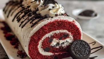 Red Velvet Oreo Cake Roll