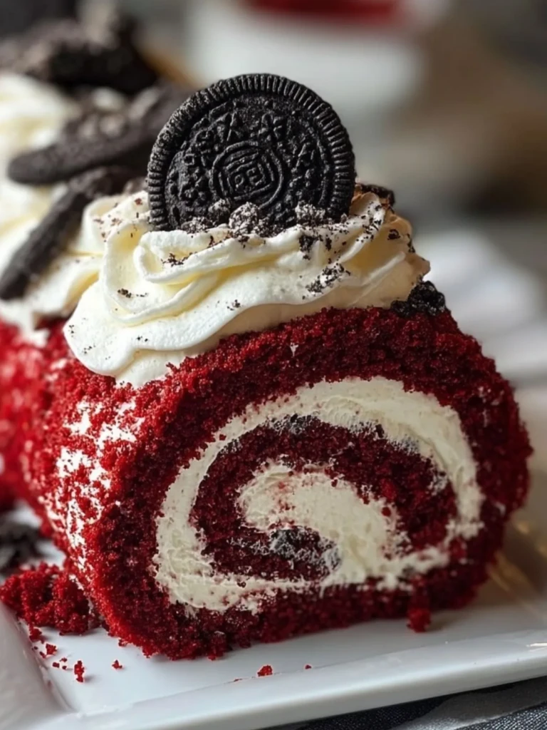 Red Velvet Oreo Cake Roll