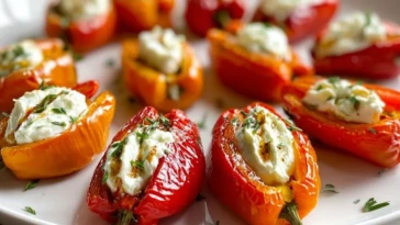 Roasted Mini Sweet Peppers with Goat Cheese