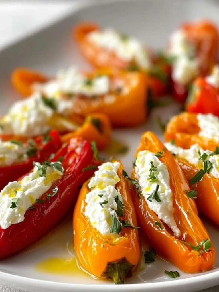 Roasted Mini Sweet Peppers with Goat Cheese