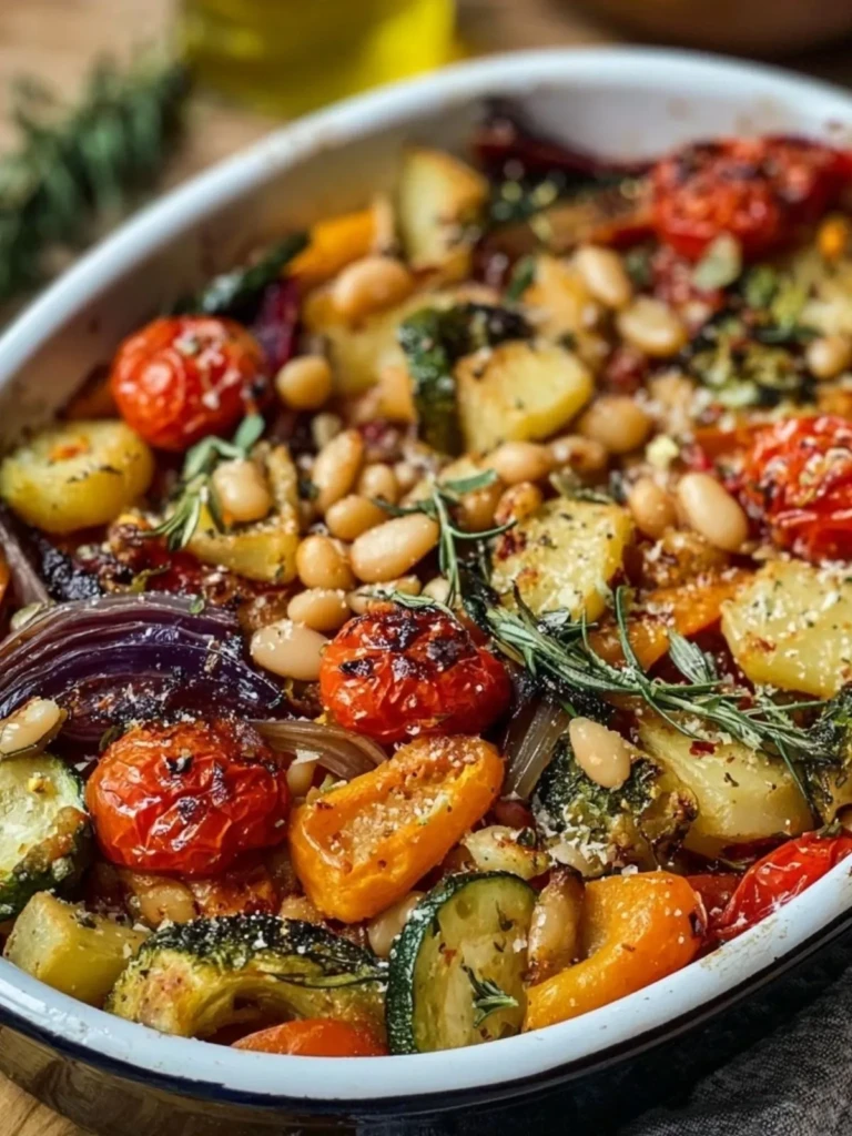 Rustic Roasted Vegetable Bake with Cannellini Beans