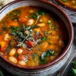 Rustic Tuscan Bean Soup with Fresh Herbs