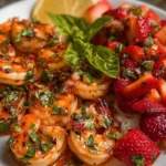 Saucy Lemon Herb Shrimp with Strawberry-Basil Salsa