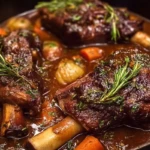 Slow-Cooked Lamb Shanks with Herb-Infused Gravy