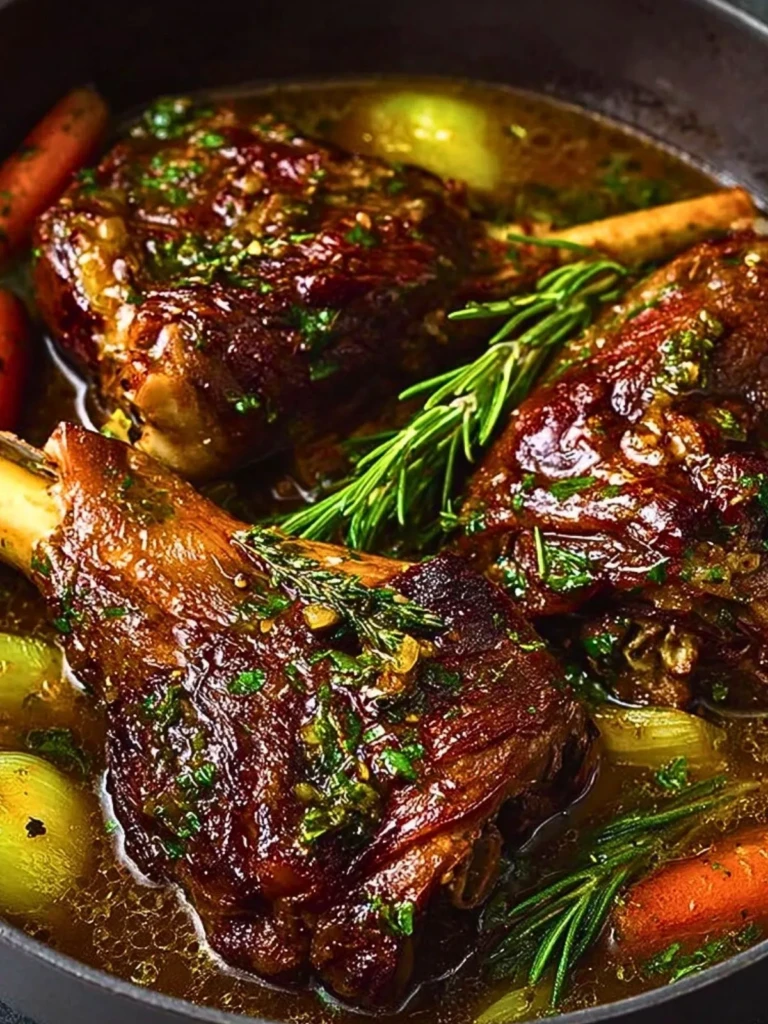 Slow-Cooked Lamb Shanks with Herb-Infused Gravy
