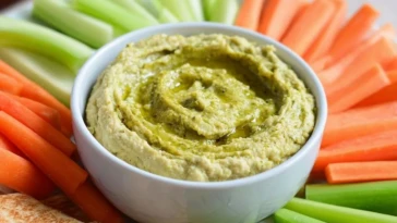Snack Prep Veggie Sticks with Easy Pesto Hummus - 1
