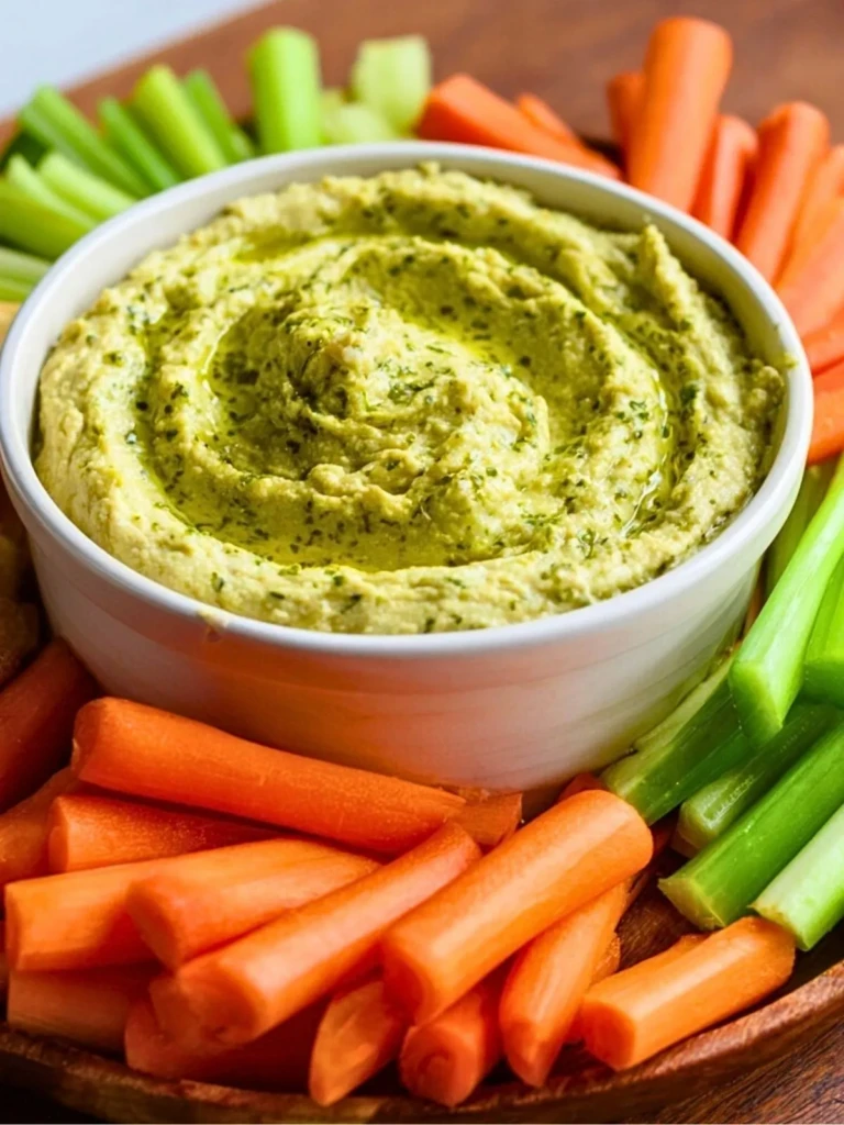 Snack Prep Veggie Sticks with Easy Pesto Hummus - 3